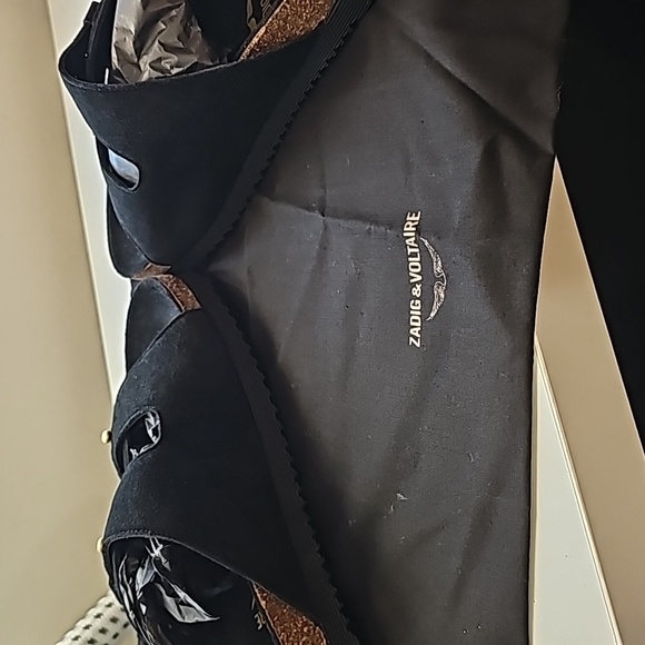 Zadig & Voltaire Black Suede Slide Sandals - FR 39 US 8 - Picture 7 of 11